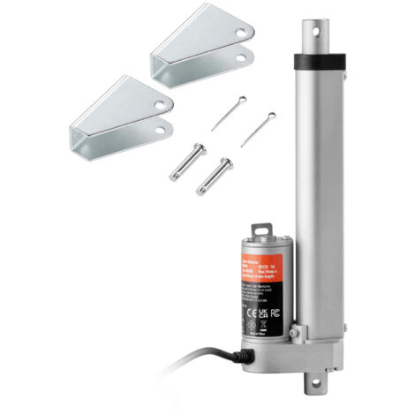 Mophorn – Actionneur linéaire 12V 6 pouces – Vitesse 0,55'/s – Force 220 lb – Protection IP54 – Support de montage inclus