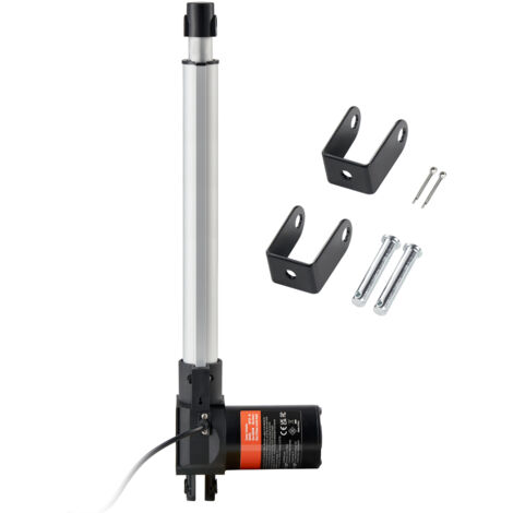 Mophorn Actuador Lineal de 12V, Actuador de Movimiento Lineal de Alta Resistencia 300mm 6000N 5mm/s con Soporte de Montaje y Protección IP44 para Puertas Electricas, Maquinaria Industrial, Barcos, Car