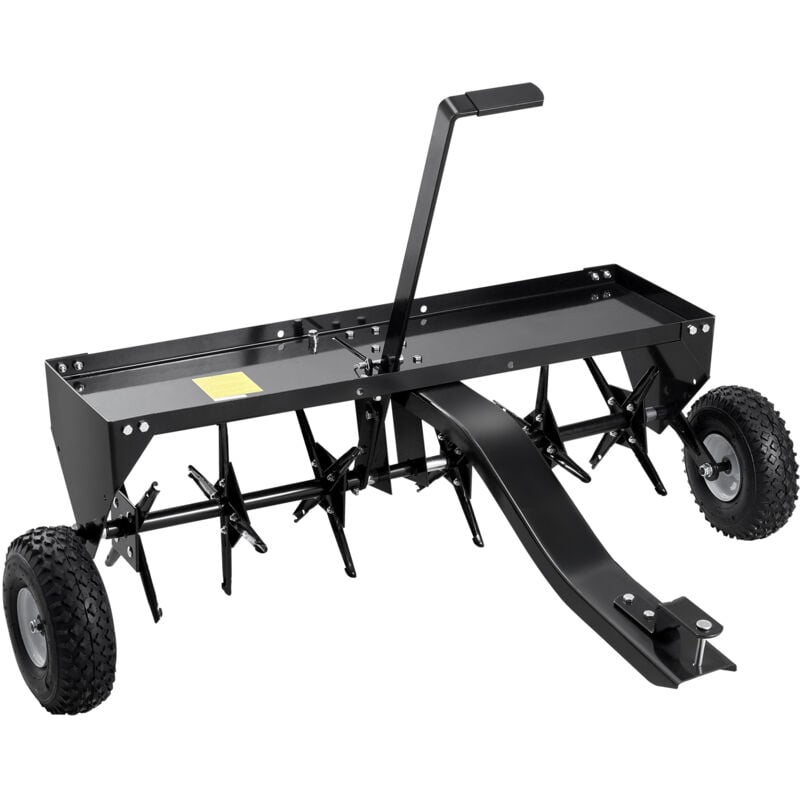 Mophorn - Aérateur de Gazon Remorqué, 1016 mm, Aérateur de Pelouse avec Attelage Universel, Pointes de Fer Alternées, Améliore la Ventilation des