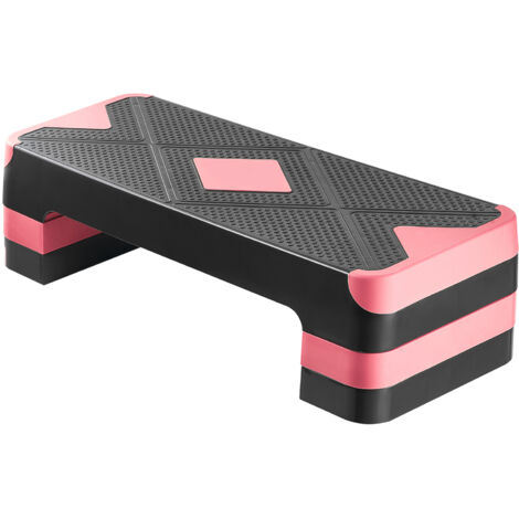 Mophorn Aerobic Exercise Step Platform, 28-Inch Workout Stepper with Adjustable Height, Fitness Training Step Deck with 4 Risers, Non-Slip Surface for Home Gym Cardio and Strength Training, Red