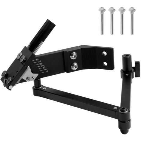 Mophorn Affûteur de lame de tondeuse à gazon réglable 15°-45° avec 4 broches adaptatives, roulement à billes et poignée élargie de 25 mm, compatible avec la plupart des meuleuses d'angle