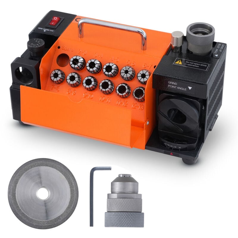 Affûteuse de forets noyau MR-13A 3-13 mm, angle réglable de 95° à 135°, meuleuse portable, 11 pinces, meule cbn et sdc - Mophorn