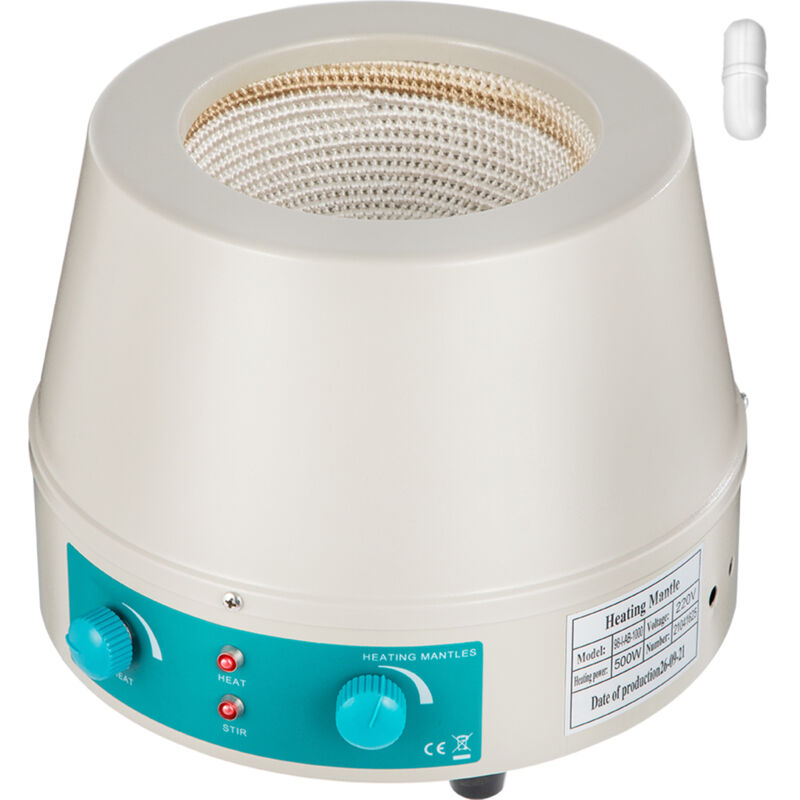 Agitateur magnétique chauffant 500 ml, agitateur à affichage numérique 250 w pour flacon à fond rond, équipement de laboratoire de haute précision