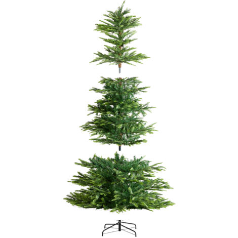 Mophorn Albero di Natale, alto 7,5 piedi, un albero di Natale artificiale preilluminado. È un albero di decorazioni natalizie completo con 700 luci LED bianche calde e 1319 punte di rami
