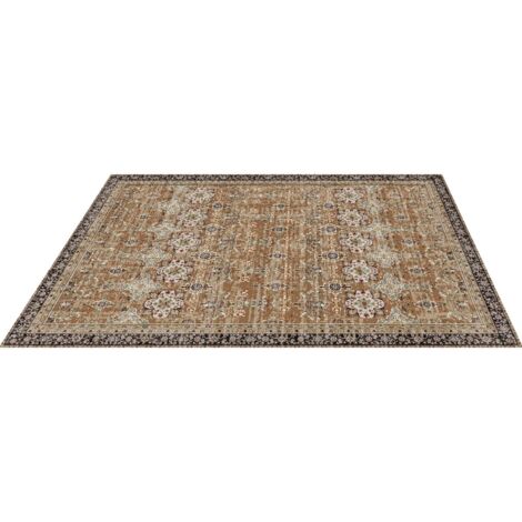 Mophorn Alfombra Suave de 2,4 x 3 m con Diseño Antideslizante y Resistente al Desgaste, Ideal para Dormitorios, Oficinas, Salas de Estar, Habitaciones Infantiles y Entradas, en Tonos Marrón y Verde