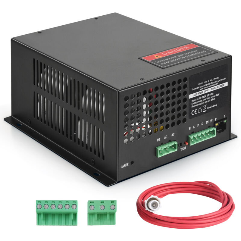 Alimentation laser CO2 60 w - Qualité supérieure pour la gravure laser, dissipation rapide de la chaleur, compatibilité multimarque, durable et sûre