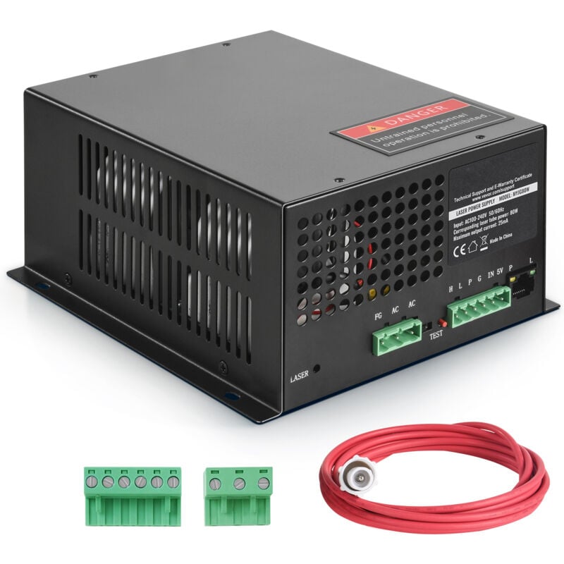 Alimentation laser CO2 80 w - Haute performance pour la gravure, dissipation rapide de la chaleur, compatible avec plusieurs marques, durable et sûre