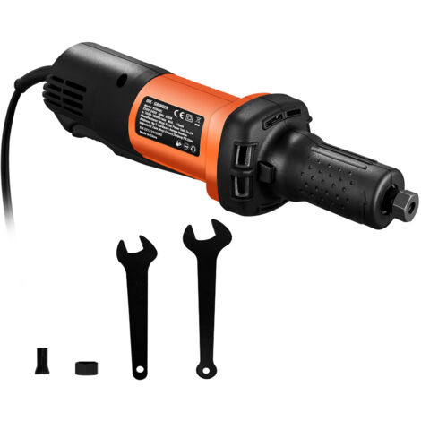 Mophorn Amoladora de Troquel Electrica 820W Amoladora Recta 7000-30000rpm Amoladora de Troquel Neumática 6 Velocidades con Cable de 1,8m Pinza 3mm y 6mm Funcionamiento Silencioso para Lijar Pulir Cort