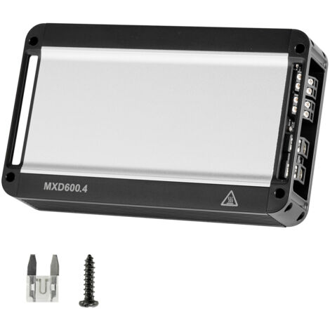 Mophorn Amplificatore audio per auto a 4 canali con potenza a ponte di classe D, 4x420 W a 4 Ohm/4x600 W a 2 Ohm, dispositivo per veicoli con alimentazione 14,4V CC e larghezza di banda 15 Hz-30 kHz