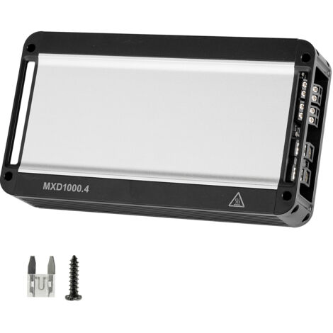 Mophorn Amplificatore audio per auto a 4 canali con potenza a ponte di classe D, massimo 4x500 W a 4 Ohm/4x1000 W a 2 Ohm, dispositivo multicanale per veicoli con alimentazione 14,4V CC e larghezza