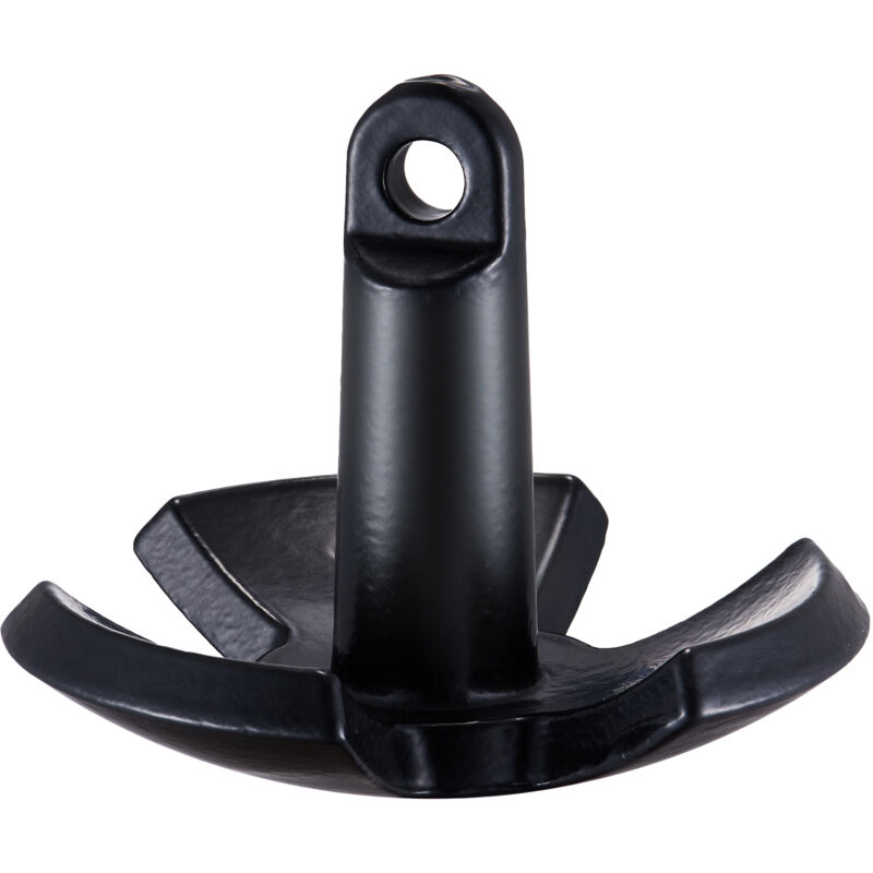 Ancre de rivière 12 lbs, ancre champignon en fonte avec revêtement en vinyle noir et manille, qualité marine pour bateaux jusqu'à 10 pieds, puissance