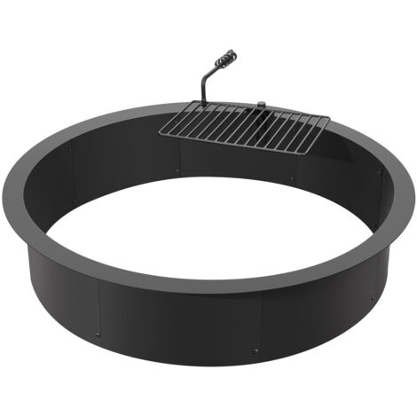 Mophorn Anello del pozzo del fuoco, inserto per braciere con anello per barbecue. Altezza 8,5 in, diametro esterno 40 in/diametro interno 36 in. Rivestimento in acciaio al carbonio per falò fai da te