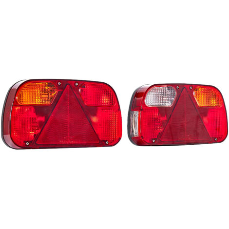 Mophorn Anhängerlichter Set, 2 Stück mit 6 Funktionen (Bremslicht, Blinker, Rücklicht, Kennzeichenbeleuchtung, Rückfahrscheinwerfer, Nebelscheinwerfer), Beleuchtungsset mit Kabelbaum