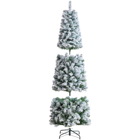 Mophorn Árbol de Navidad Artificial de 1,98 m con 250 Luces LED de Color Blanco Cálido, 814 Ramas y Base de Metal para Decoración en el Hogar, Fiestas y Oficinas