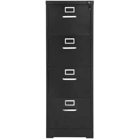 Mophorn Archivador vertical de metal con 4 cajones y cerradura, dimensiones de 450 x 620 x 1340 mm, incluye barra desmontable para organizar documentos en formatos A4, carta y legal