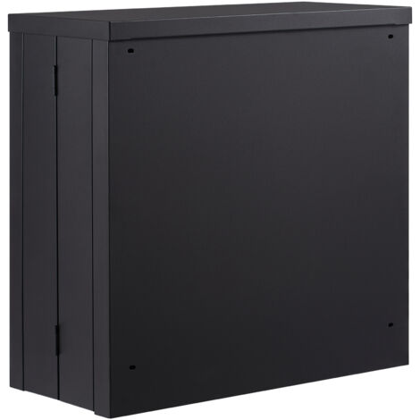 Mophorn Armadio a muro pieghevole, armadietto da garage in metallo da 26", capacità di 240 libbre, ripiano regolabile, cassetta degli attrezzi con porta magnetica per ufficio, casa, magazzino, nero
