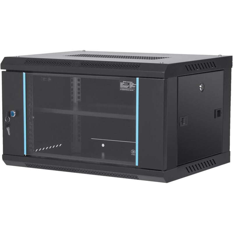 Image of Mophorn - Armadio per server di rete con montaggio a parete 6U, profondità 15,5', armadio per server rack, capacità di carico di 200 libbre, porta in