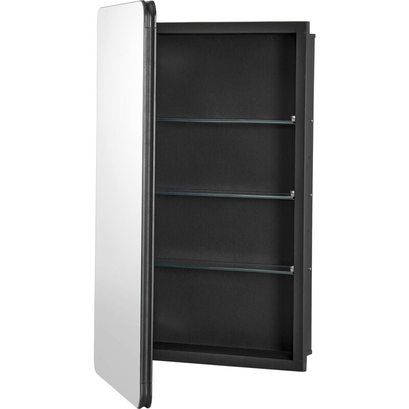 Armoire à pharmacie - 16 x 24 pouces, armoire à miroir de salle de bain avec étagères réglables, cadre en aluminium pour montage mural ou