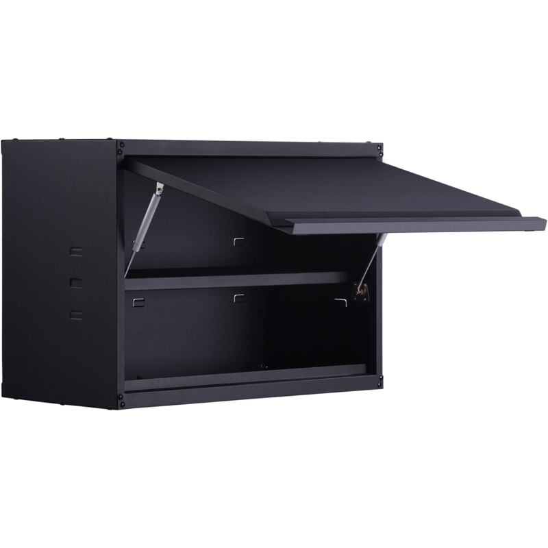 Armoire de rangement en métal, capacité de charge de 120 livres par étagère, armoire de garage murale en acier peint avec étagères réglables, appuyez