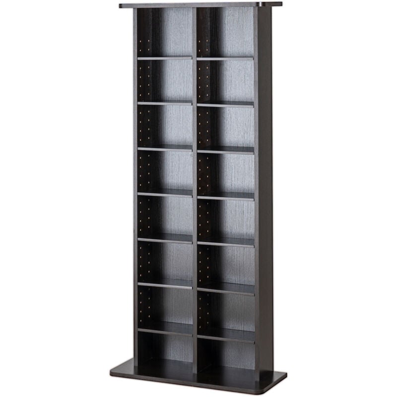 Mophorn Armoire de rangement multimédia à 8 couches , peut contenir jusqu'à 464 CD, étagère DVD réglable avec 16 compartiments, organise et protège