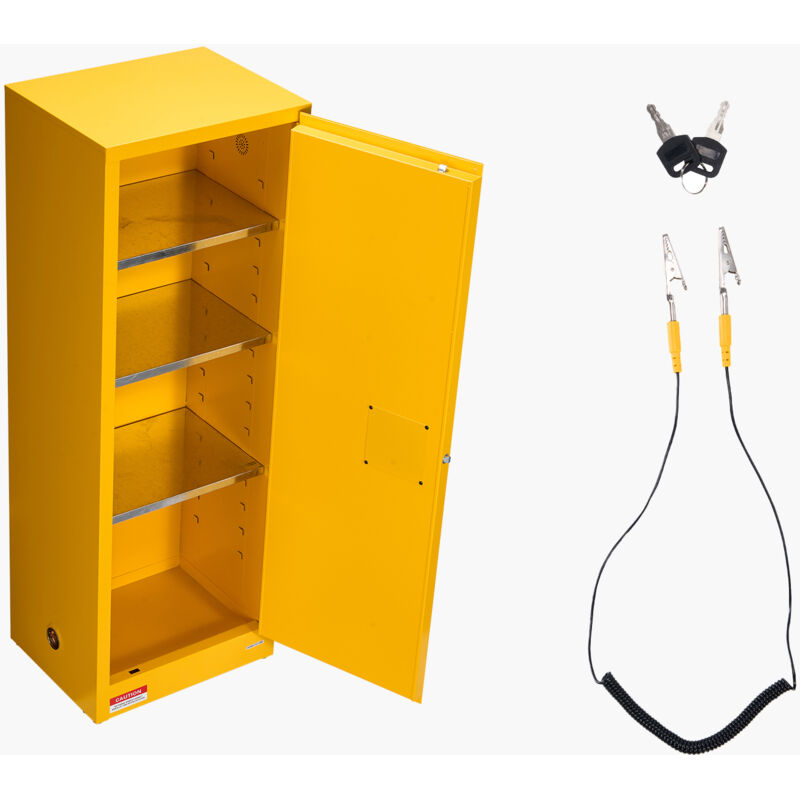 Mophorn Armoire de Sécurité pour Produits Inflammables de 87 L 59 x 46 x 165,1 cm, Armoire Résistante au Feu pour Liquides Inflammables en Acier