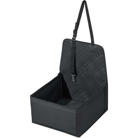 Mophorn Asiento de Coche para Perros 12 kg Asiento de seguridad para Mascotas Asiento Elevador Impermeable con Correa de Seguridad con Clip Acolchado de Algodón PP Silla para Coche para Mascotas, Negr