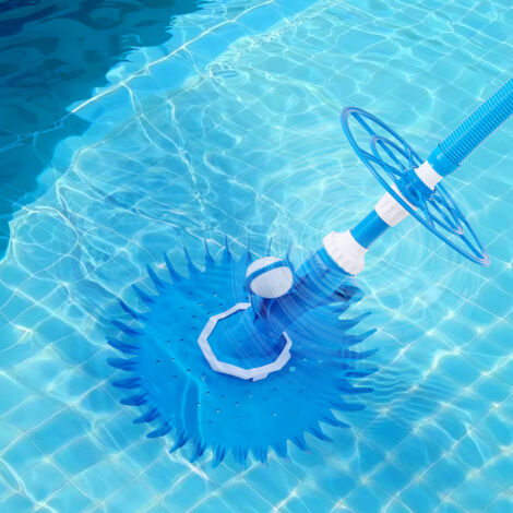 Mophorn Aspirapolvere per Piscina con Funzione di Aspirazione, Kit Completo con Ventosa e 12 Tubi, Ideale per la Pulizia di Piscine Interrate e Fuori Terra, Colore Blu