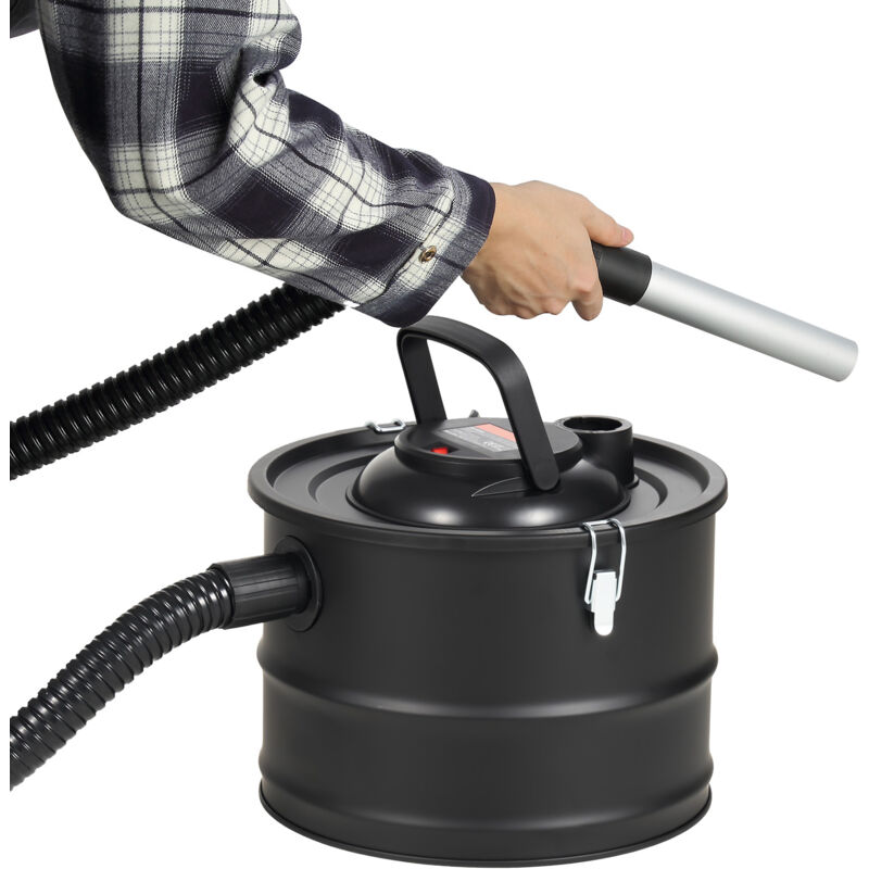 Mophorn Aspirateur à cendres 15L, aspiration puissante de 1200 W, aspiration inversée, 16 kPa max, câble de 3 m, pour cheminées, poêles à granulés,