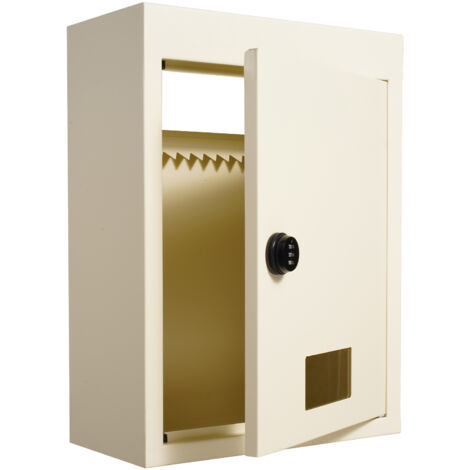 Mophorn Attraverso la cassetta di sicurezza del muro, cassetta postale in acciaio robusto con lucchetto a combinazione da 2,8-7,9" e 13", 12,5x6,3x16,9", beige - Deposito sicuro per la posta