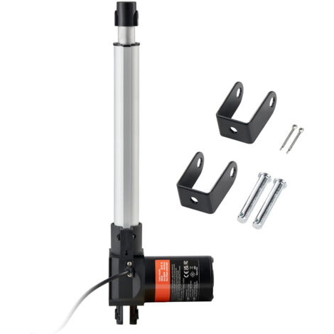 Mophorn Attuatore lineare da 12V,10 pollici,attuatore di movimento per impieghi gravosi da 1320libbre/6000 N,0,19"/s,con staffa di montaggio e protezione IP44 per porte e macchinari elettrici