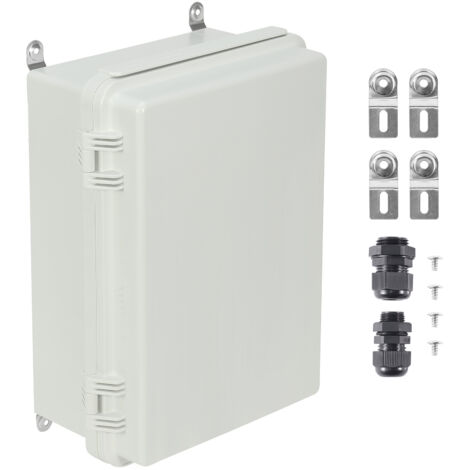Mophorn Außen-Elektrische Anschlussdose - 11,81 x 7,87 x 7,08 Zoll - ABS-Kunststoff. Schwenkdeckel mit Edelstahlriegel. IP67 staubdicht & wasserdicht für Außen-Elektrische Arbeiten.