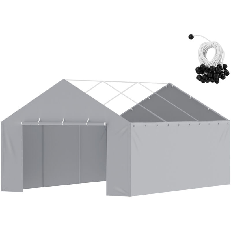 Auvent de remplacement pour abri d'auto 13x20 pi, paroi latérale, bâche robuste pour abri de garage, imperméable et protégée contre les uv,