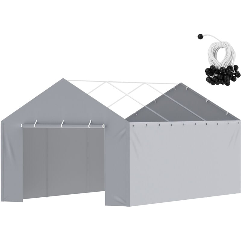 Mophorn - Auvent de remplacement pour abri d'auto, paroi latérale, 12' x 20', bâche robuste et imperméable, protection uv, installation facile avec