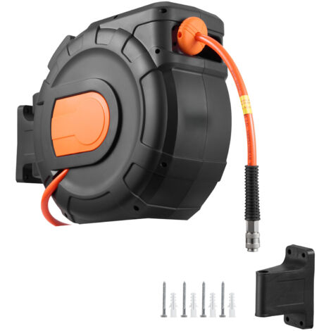 Mophorn Avvolgitubo Retrattile per Aria Compressa, Tubo in PVC da 30 m x 9,5 mm, con Sistema di Riavvolgimento Automatico e Cavo da 2 m, Supporto Girevole per Montaggio a Parete in Garage
