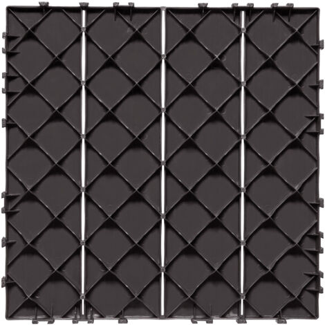 Mophorn Azulejos entrelazados para terraza, paquete de 36, 12" x 12", revestimiento de plástico impermeable para exteriores, cubierta de terraza para porche, piscina, balcón, marrón oscuro