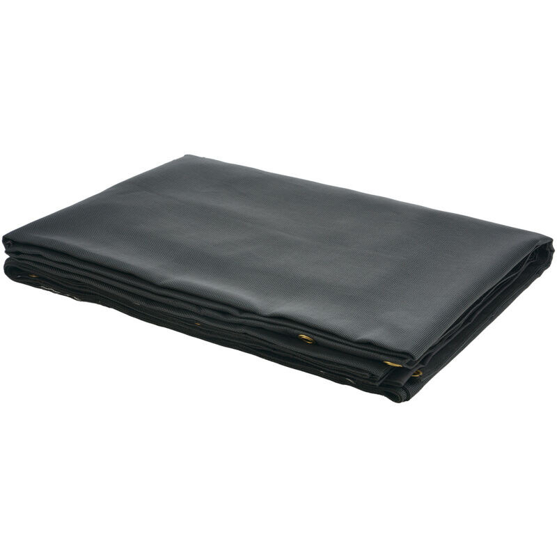 Bâche en maille pour camion à benne basculante 8 x 18 pi, housse noire enduite de pvc robuste, double poche de 5,5 po 18 oz, œillets en laiton,