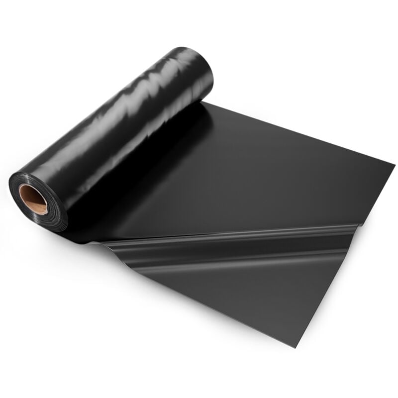 Bâche en plastique 10 Mil, rouleau noir robuste de 20' x 100', bâche en polyéthylène pour pare-vapeur de vide sanitaire et utilisation polyvalente