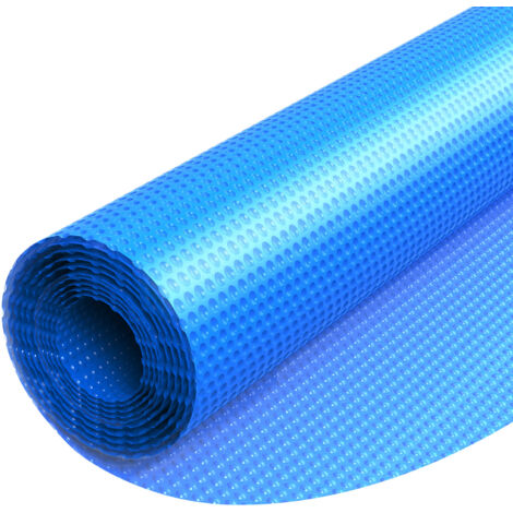 Mophorn Bâche solaire pour piscine ronde 5,5 m - Couverture à bulles en polyéthylène de 0,4 mm, conçue pour absorber la chaleur pendant la journée et la conserver la nuit. coloris bleu.