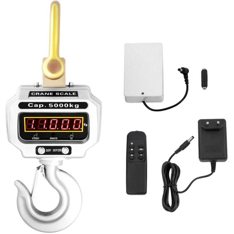 Mophorn - Balance digitale pour grue, 5000kg / 11000lbs, balance industrielle suspendue, affichage led