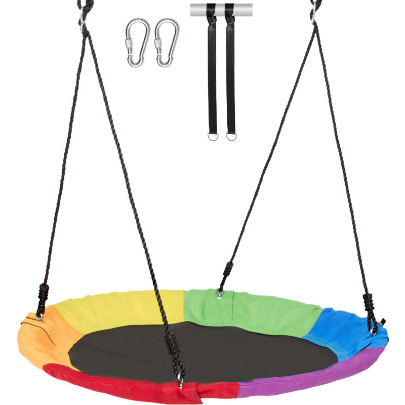 Mophorn Balançoire d'arbre , balançoire soucoupe de 40 pouces, capacité de 750 lb, siège en tissu Oxford 900D avec 2 sangles et cordes réglables,