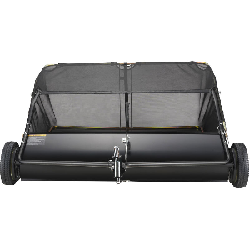 Balayeuse à gazon, 48,5' de large, capacité de 26 pi³. Balayeuse de jardin remorquée. Très résistante. Conception à corde de déversement. Hauteur