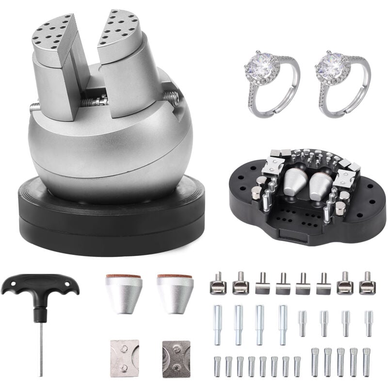 Ball Vise : Outil de réglage de gravure de 5' avec rotation à 360°. 35 pièces d'accessoires pour incrustation de pierres précieuses et gravure à