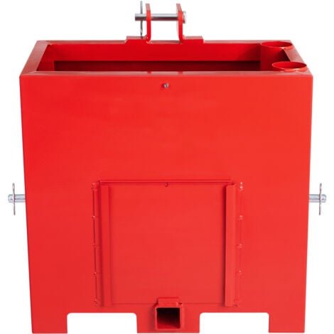 Mophorn Ballast Box for 3 - Point Category 1 Tractor, 800lbs Capacity, 2'' Hitch Receiver, 5cu.ft Volume, Heavy - duty Steel, Red