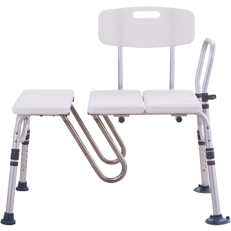 Banc de transfert de baignoire, banc de transfert de baignoire à hauteur réglable avec protection de rideau en forme de u, dossier réversible, siège