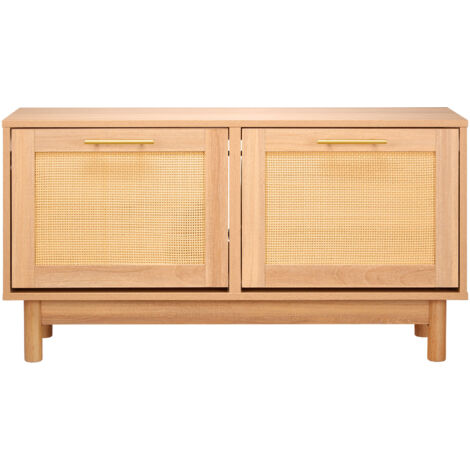 Mophorn Banco organizador de zapatos 100 x 30 x 53 cm con capacidad de carga de 136 kg, incluye cajones abatibles, 4 compartimentos y 2 puertas de ratán, ideal para entrada o sala de estar