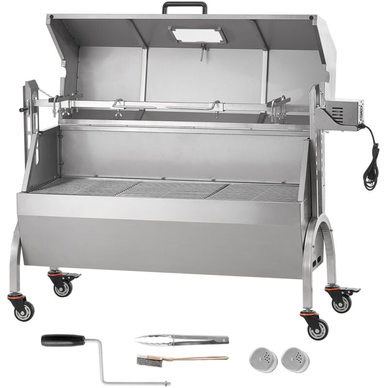 Mophorn - Barbecue à rôtisserie de 46 pouces Capacité de 132 lb Barbecue à charbon de bois pour porc, agneau, chèvre Moteur électrique de 52 w