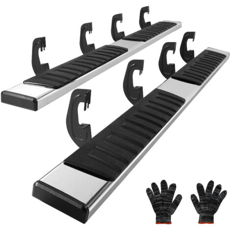 Mophorn Barre per gradini da 6", Predellini per Chevy Silverado/GMC Sierra 1500 Cabina doppia 2007-2018, 2019 2500HD/3500HD/1500 LD, 201 barre di protezione in acciaio inox,capacità 500 libbre, 2 pcs