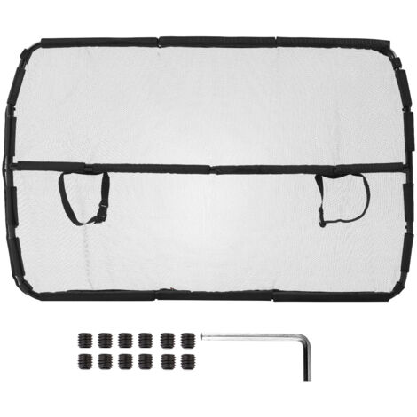 Mophorn Barrera para perros para auto - Divisor de 127 cm para asientos delanteros. Barrera con malla transparente, universal, apta para sedanes, camionetas y SUV medianos - Negro.