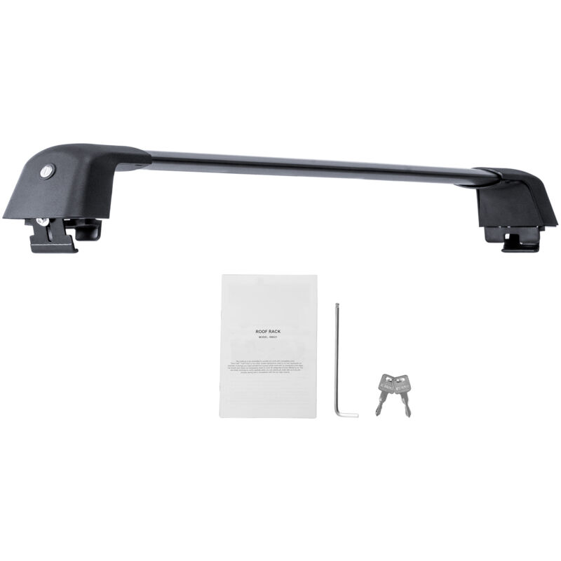 Barres transversales de toit universelles, aluminium 122,8 cm (48,4 pouces), adaptées aux rails latéraux rainurés sans espace, capacité 100 kg,