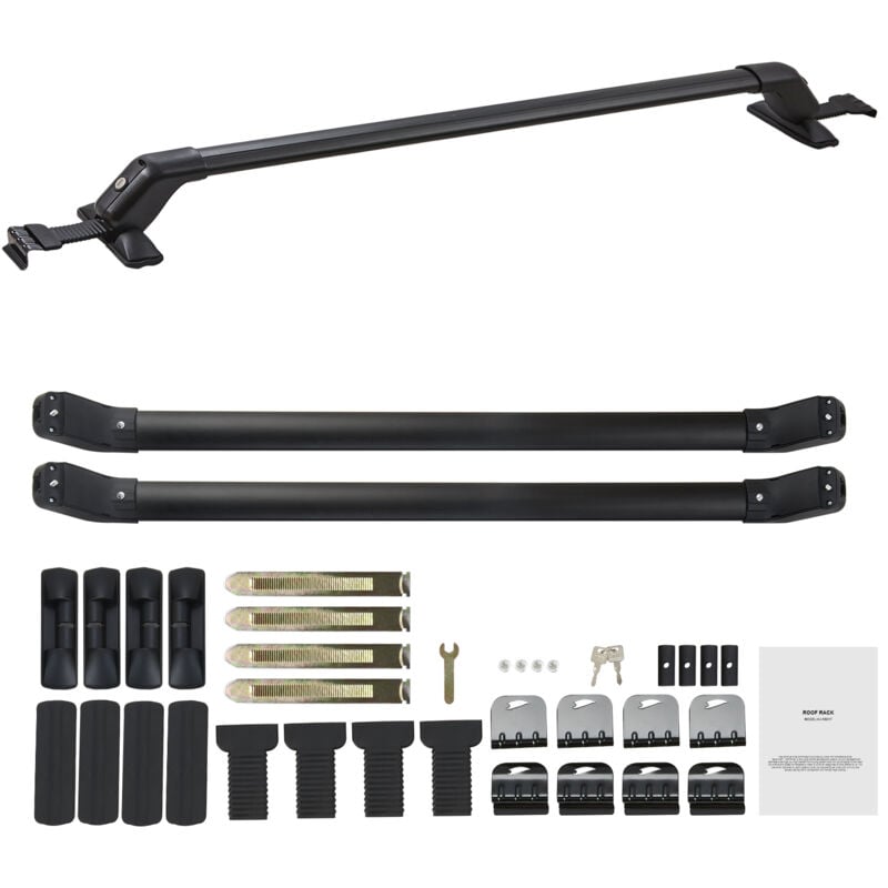 Barres transversales robustes pour toit, aluminium, capacité 70 kg, réglables avec verrous, pour véhicules sans rails latéraux, idéal pour suv,
